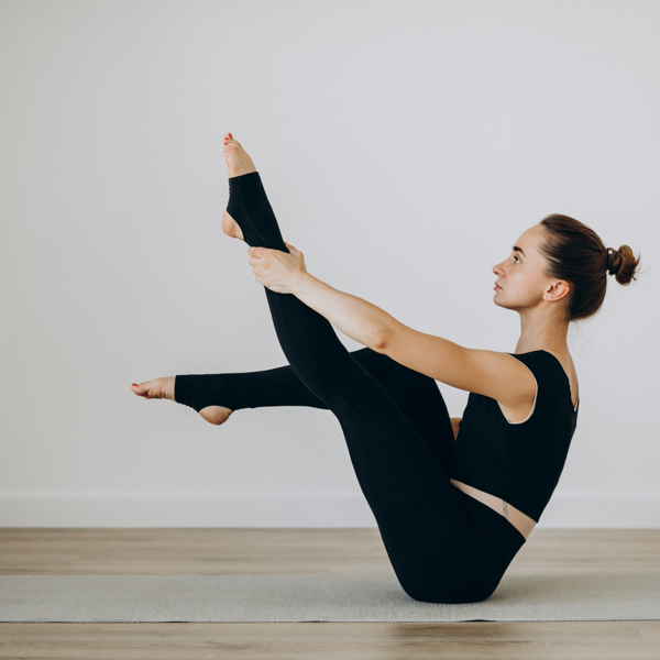 Woman Practice Pilates Yoga Gym